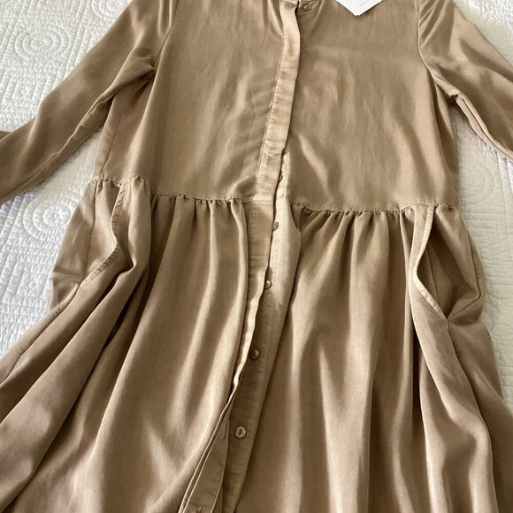 NWT Jake*s Casual Shirt Dress Camel size M - Picture 15 of 15